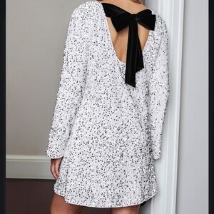 Silver Sequin Long Sleeve Top/ dress